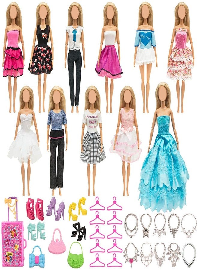 SOTOGO 41 Pieces Doll Clothes and Accessories for 11.5 Inch Dolls Clothes Include 11 Sets Dolls Fashion Handmade Doll Dresses and Accessories - Image 2